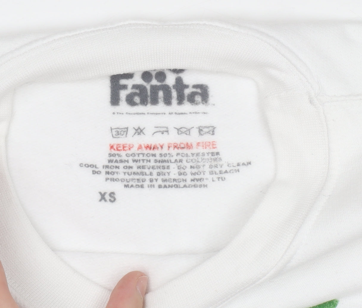 Womens UK Size XS Fanta White Pullover Sweatshirt