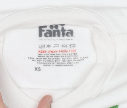 Womens UK Size XS Fanta White Pullover Sweatshirt