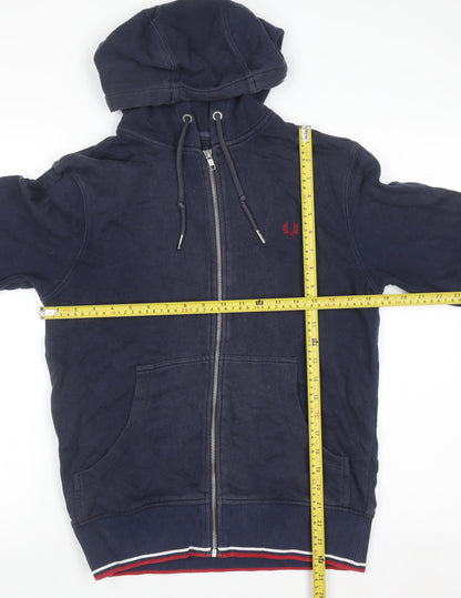 Mens UK Size S Fred Perry Blue Full Zip Hoodie