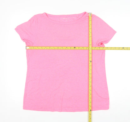 Next Women’s Pink Cotton Blend Short Sleeve Crew Neck T-Shirt Size 18