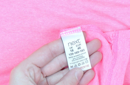Next Women’s Pink Cotton Blend Short Sleeve Crew Neck T-Shirt Size 18