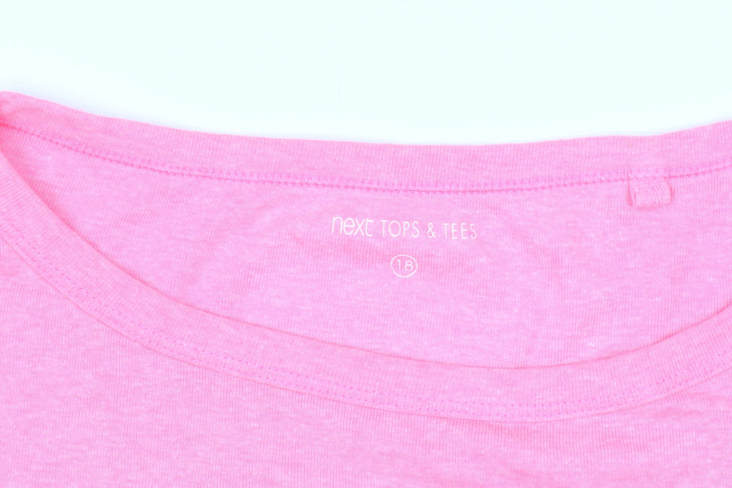 Next Women’s Pink Cotton Blend Short Sleeve Crew Neck T-Shirt Size 18
