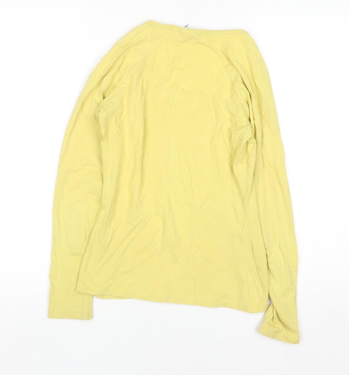 Womens UK Size 8 Laura Ashley Yellow Basic T-Shirt