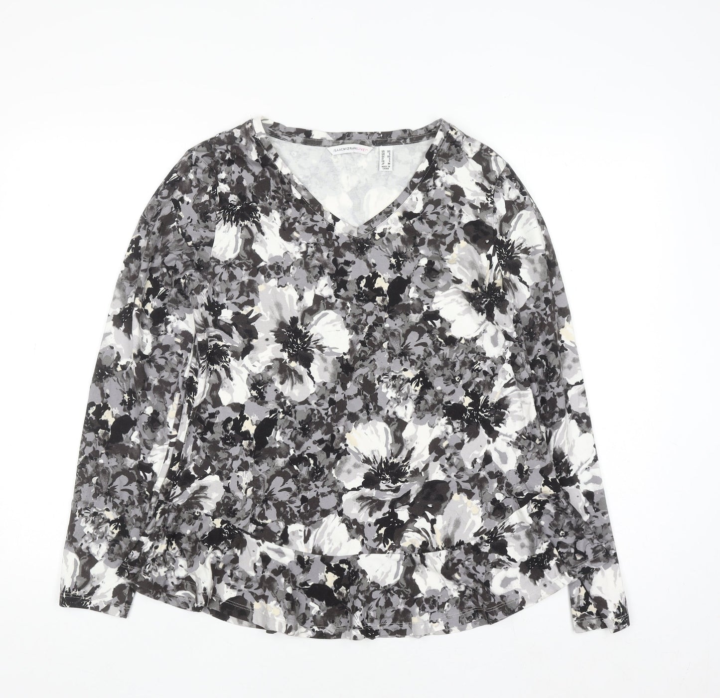 Womens UK Size S Isaac Mizrahi Live Grey Basic Blouse