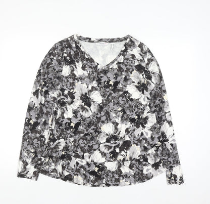 Womens UK Size S Isaac Mizrahi Live Grey Basic Blouse