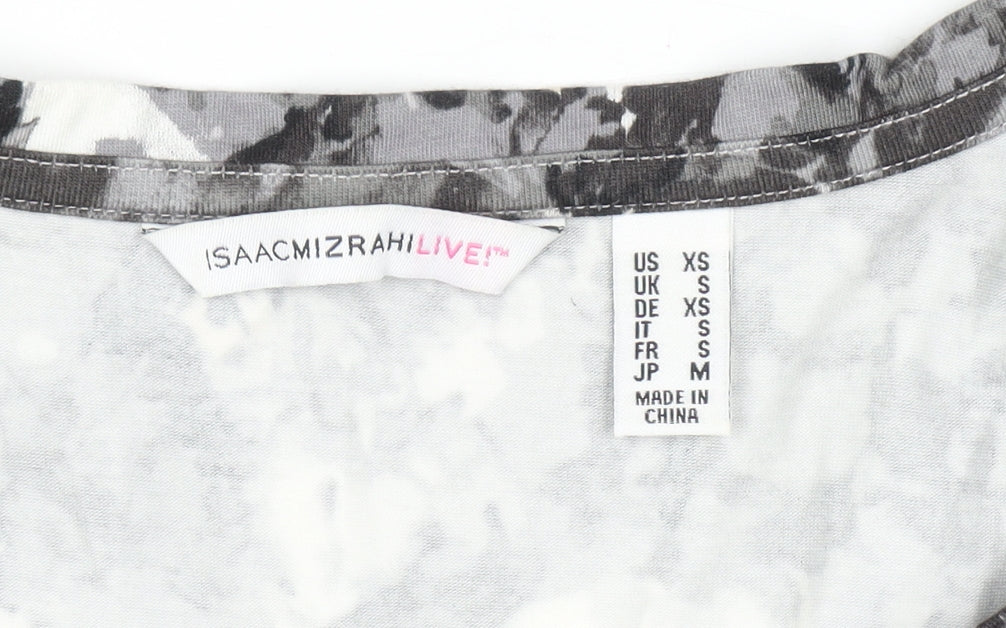 Womens UK Size S Isaac Mizrahi Live Grey Basic Blouse