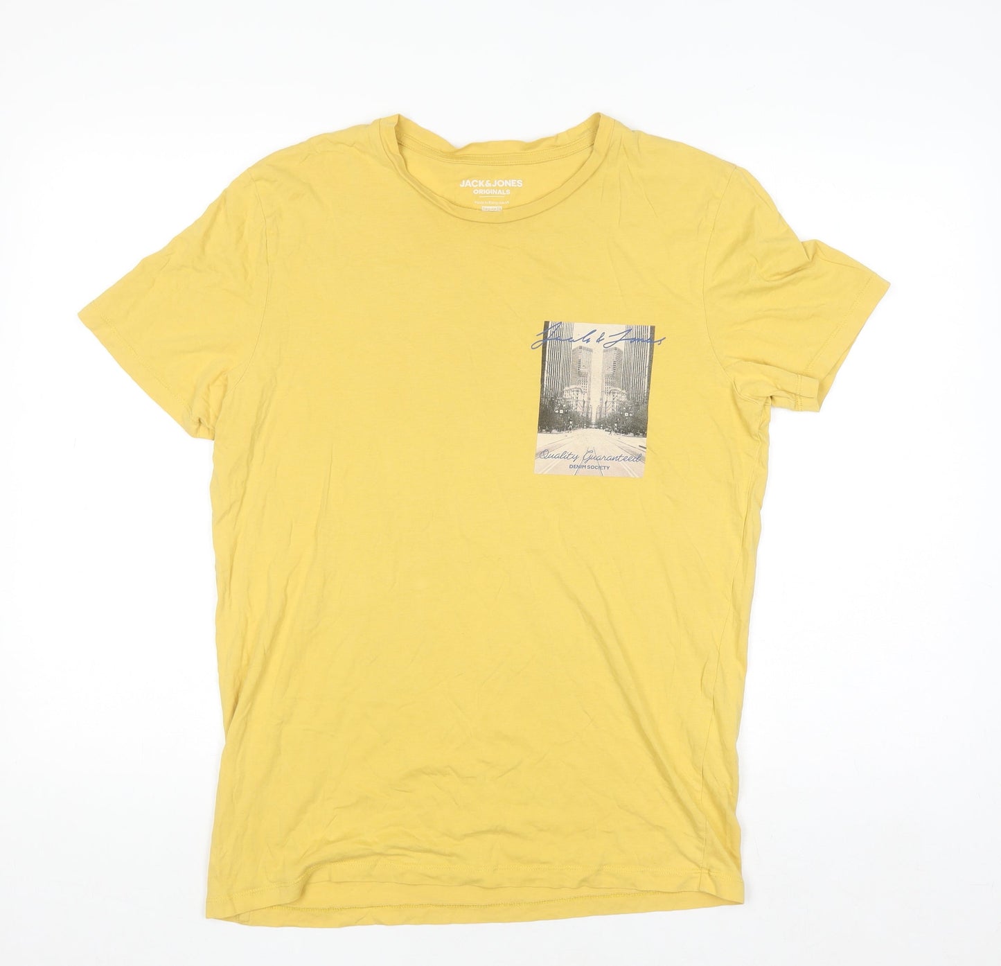 Mens UK Size M JACK & JONES Yellow  T-Shirt