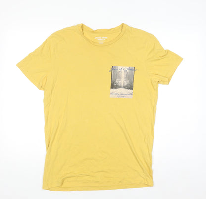 Mens UK Size M JACK & JONES Yellow  T-Shirt