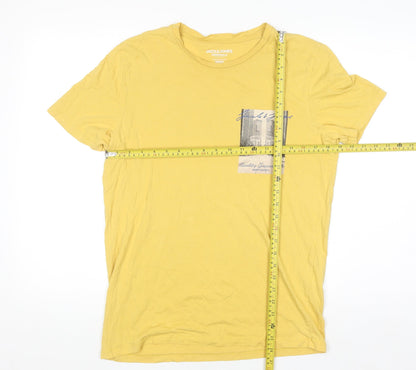 Mens UK Size M JACK & JONES Yellow  T-Shirt