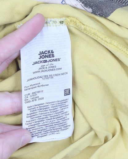 Mens UK Size M JACK & JONES Yellow  T-Shirt
