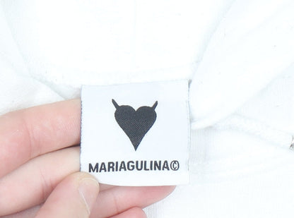 Womens UK Size S MARIAGULINA White Pullover Hoodie