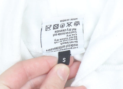Womens UK Size S MARIAGULINA White Pullover Hoodie