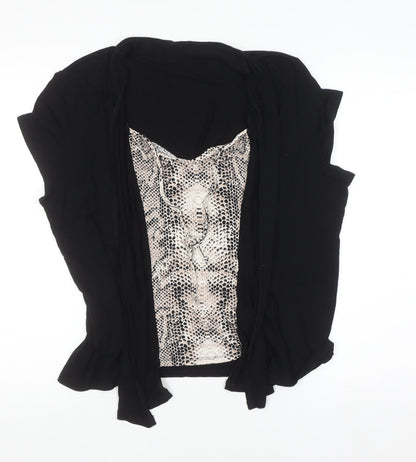 Womens UK Size 16 BHS Black Tunic Blouse