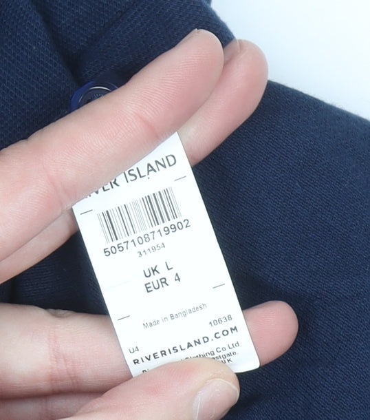 Mens UK Size L River Island Cotton Blend Polo Shirt