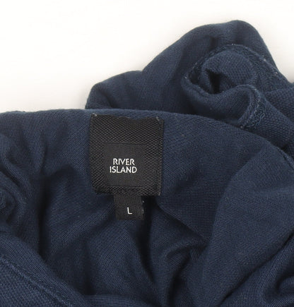 Mens UK Size L River Island Cotton Blend Polo Shirt