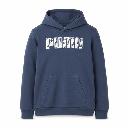 Puma Boys Blue Pullover Hoodie 13-14 Years Graphic Print Cotton Blend