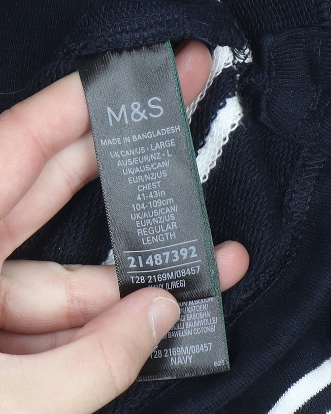 Mens UK Size L Marks and Spencer Blue Pullover Sweatshirt