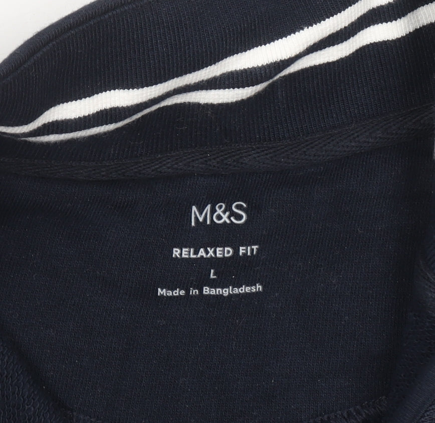 Mens UK Size L Marks and Spencer Blue Pullover Sweatshirt