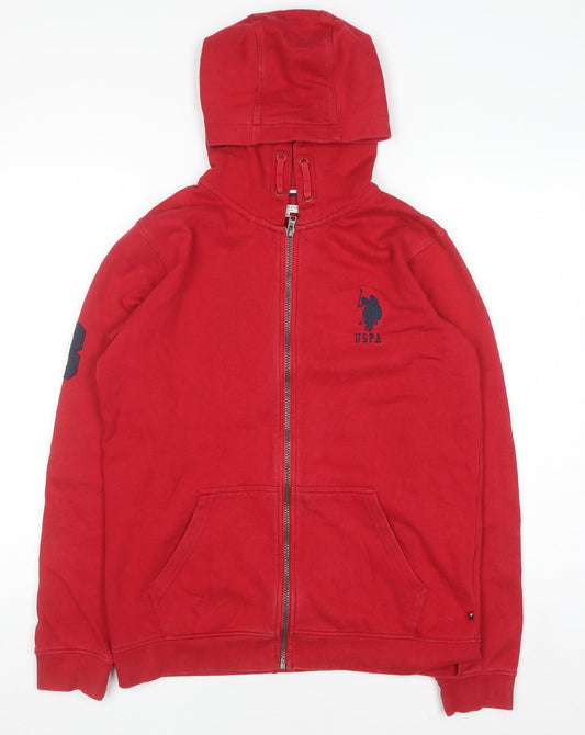 Boys UK Size 15-16 Years U.S. Polo Assn. Red Full Zip Hoodie
