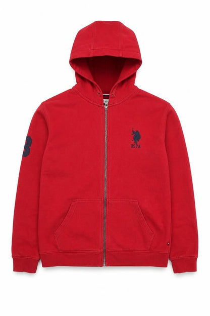 Boys UK Size 15-16 Years U.S. Polo Assn. Red Full Zip Hoodie