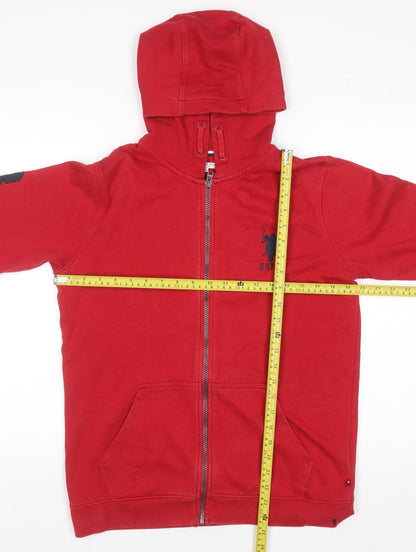 Boys UK Size 15-16 Years U.S. Polo Assn. Red Full Zip Hoodie