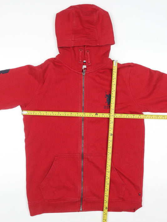 Boys UK Size 15-16 Years U.S. Polo Assn. Red Full Zip Hoodie