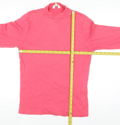 Cotton Traders Women’s Red Roll Neck Long Sleeve Cotton T-Shirt Size 14