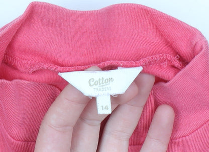 Cotton Traders Women’s Red Roll Neck Long Sleeve Cotton T-Shirt Size 14