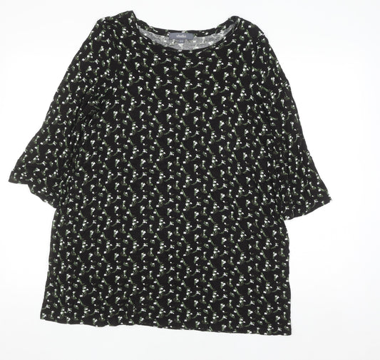 Womens UK Size 12/14 Studio Black Tunic Blouse