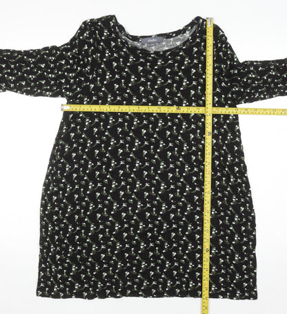 Womens UK Size 12/14 Studio Black Tunic Blouse