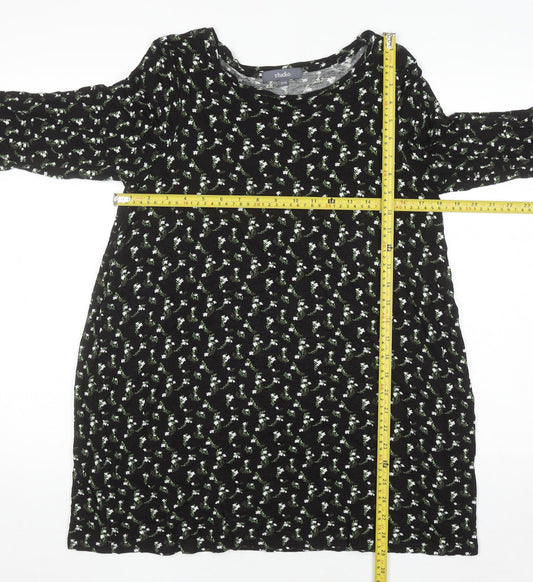 Womens UK Size 12/14 Studio Black Tunic Blouse