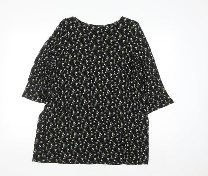 Womens UK Size 12/14 Studio Black Tunic Blouse