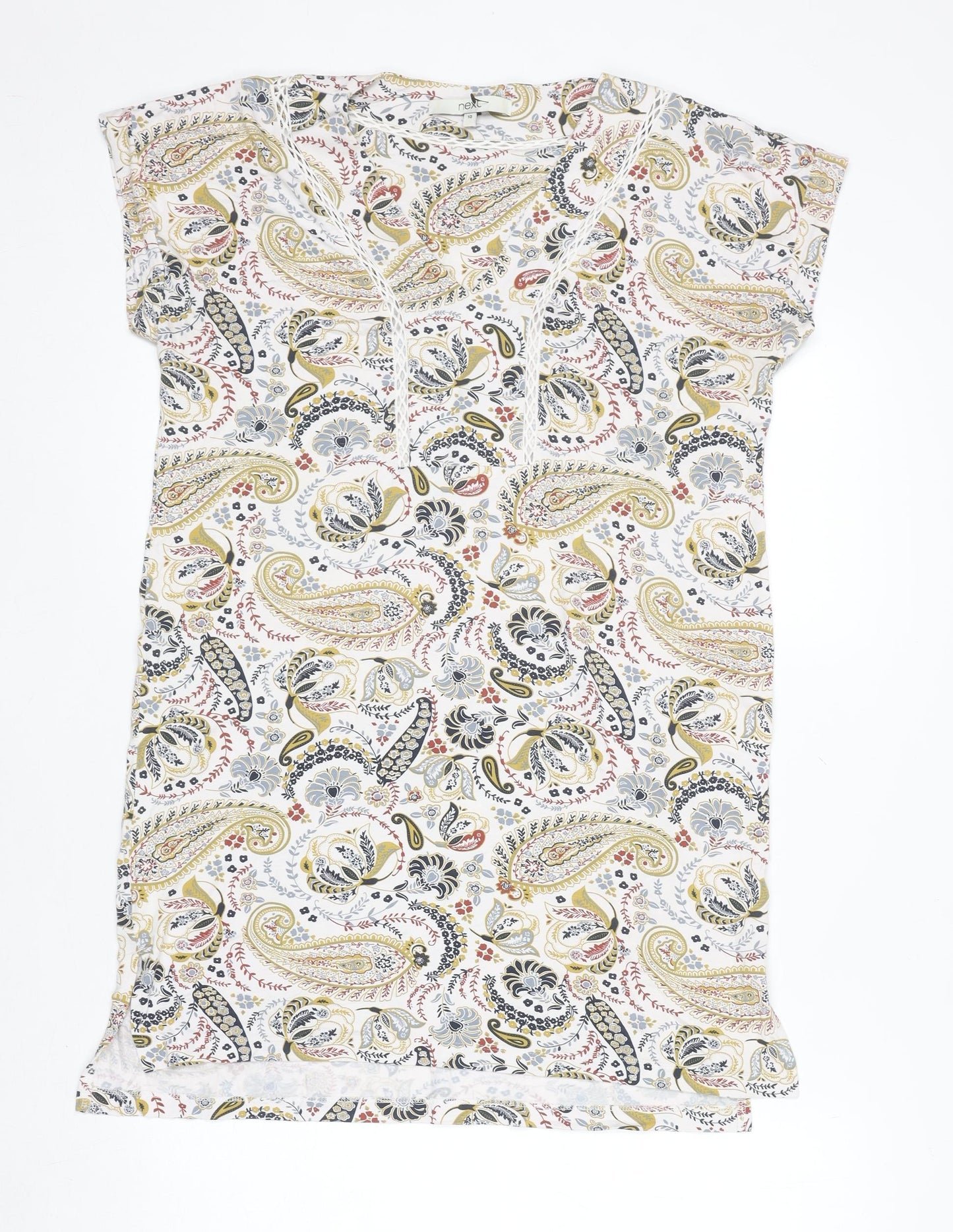 Womens UK Size 10 NEXT Multicoloured Tunic Blouse