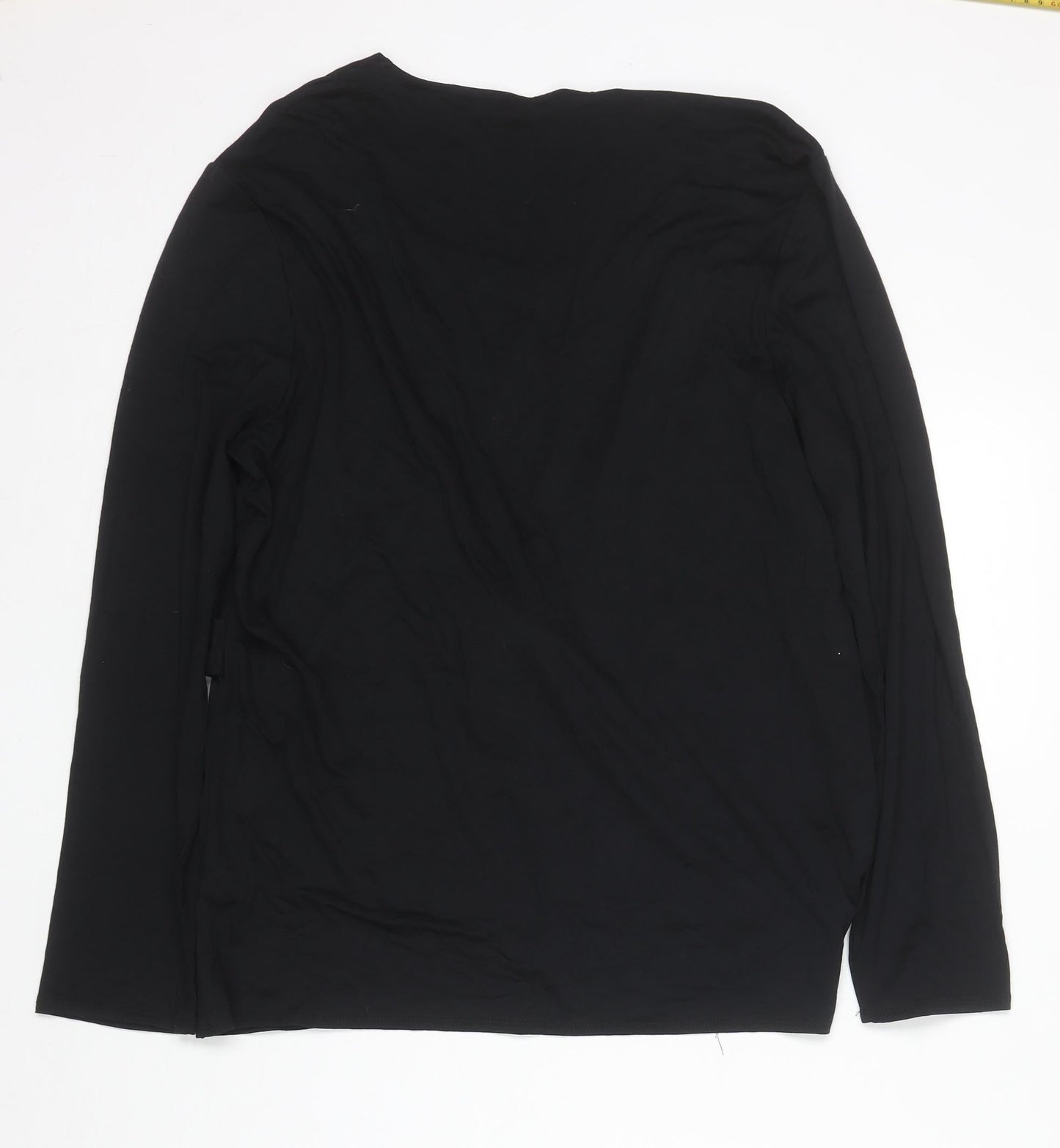 Womens UK Size 14/16 TIGI Black Wrap Blouse
