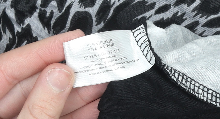 Womens UK Size 14/16 TIGI Black Wrap Blouse