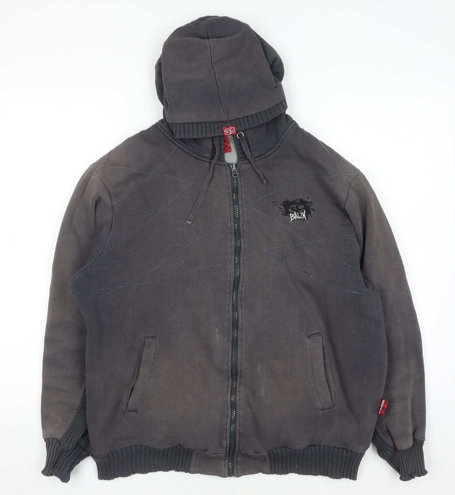 Mens UK Size M BAUM Grey Full Zip Hoodie