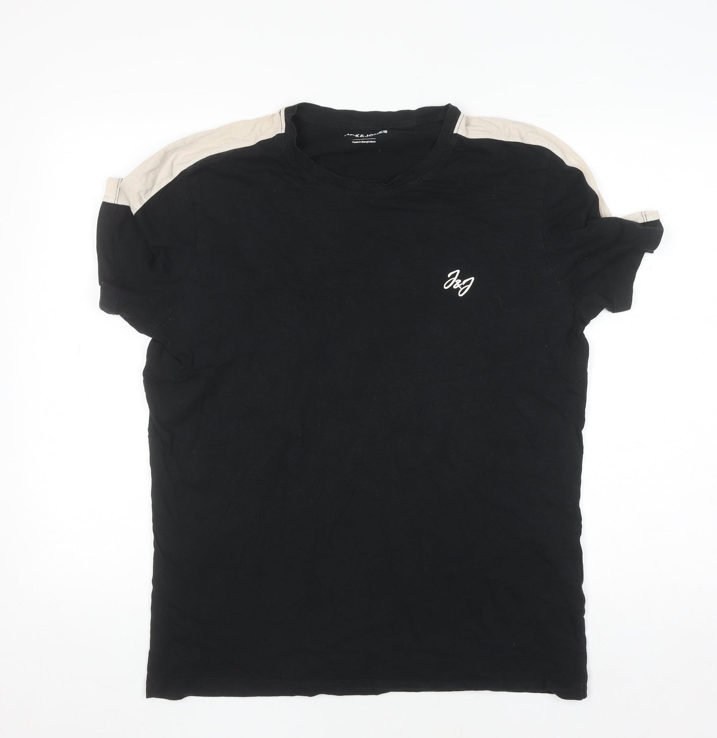 Mens UK Size L JACK & JONES Black  T-Shirt
