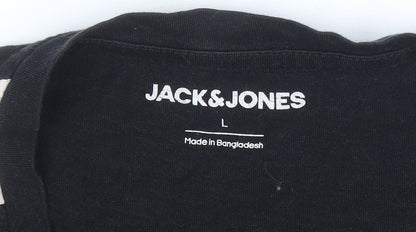 Mens UK Size L JACK & JONES Black  T-Shirt