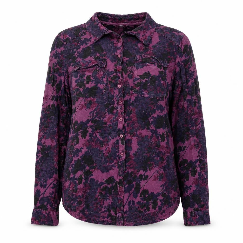 Womens UK Size 8 FatFace Purple Casual Button-Up