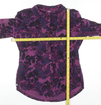 Womens UK Size 8 FatFace Purple Casual Button-Up