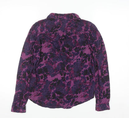 Womens UK Size 8 FatFace Purple Casual Button-Up