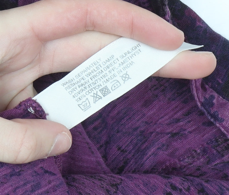 Womens UK Size 8 FatFace Purple Casual Button-Up