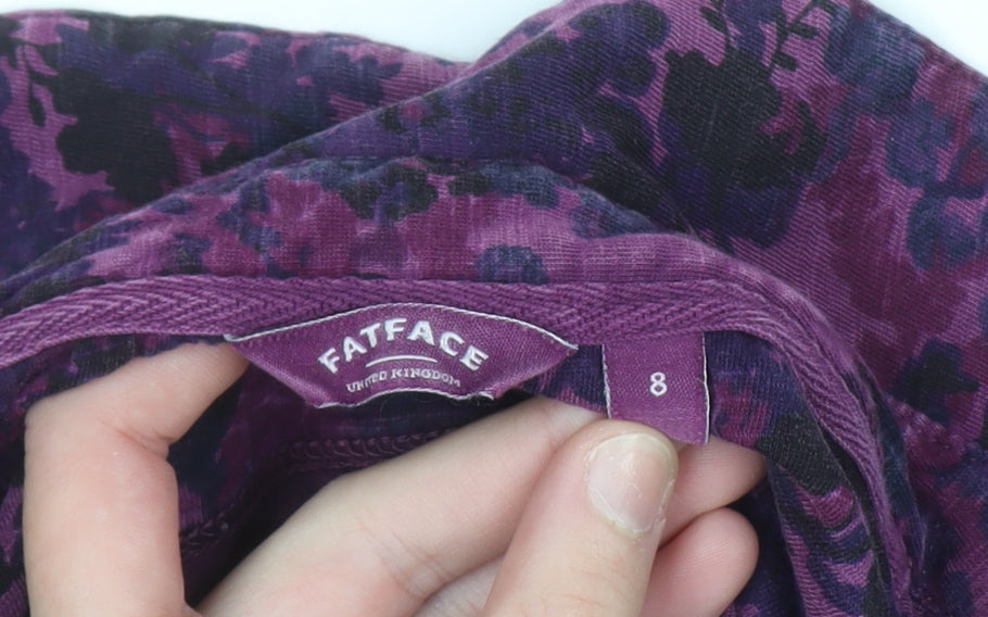 Womens UK Size 8 FatFace Purple Casual Button-Up