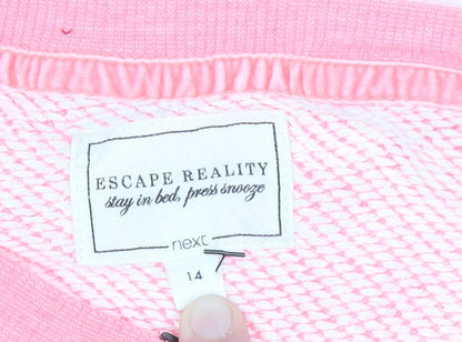 Womens UK Size 14 NEXT Pink Basic T-Shirt