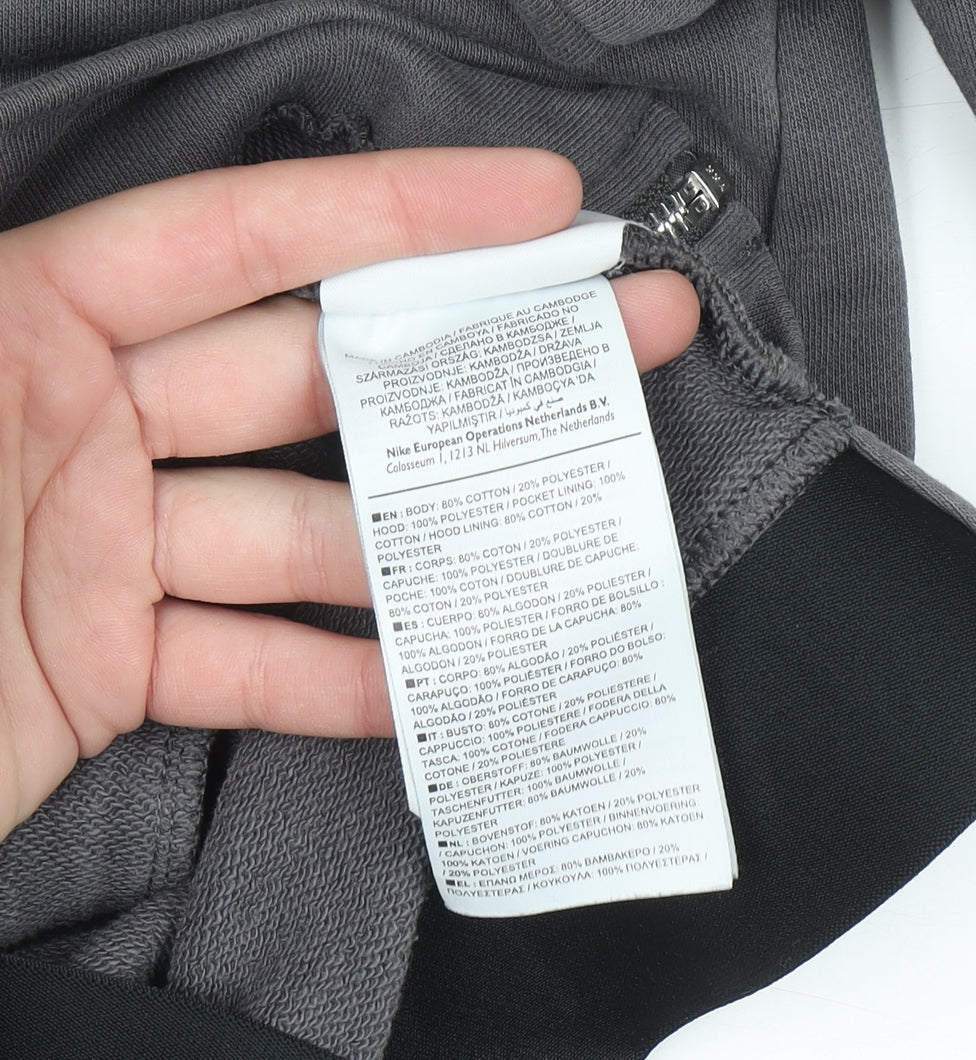 Teens UK Size L Nike Grey Full Zip Hoodie