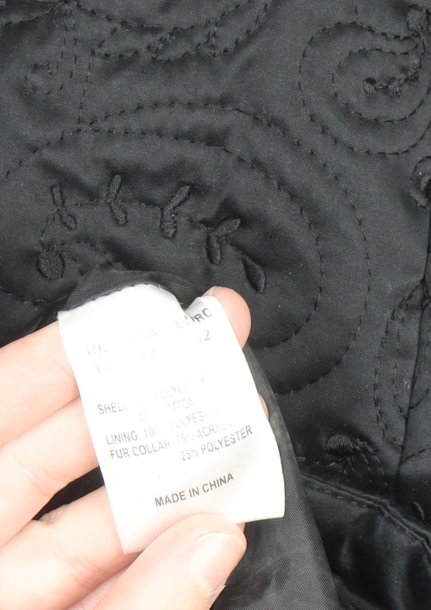 Womens UK Size 14 Kookai Black Overcoat