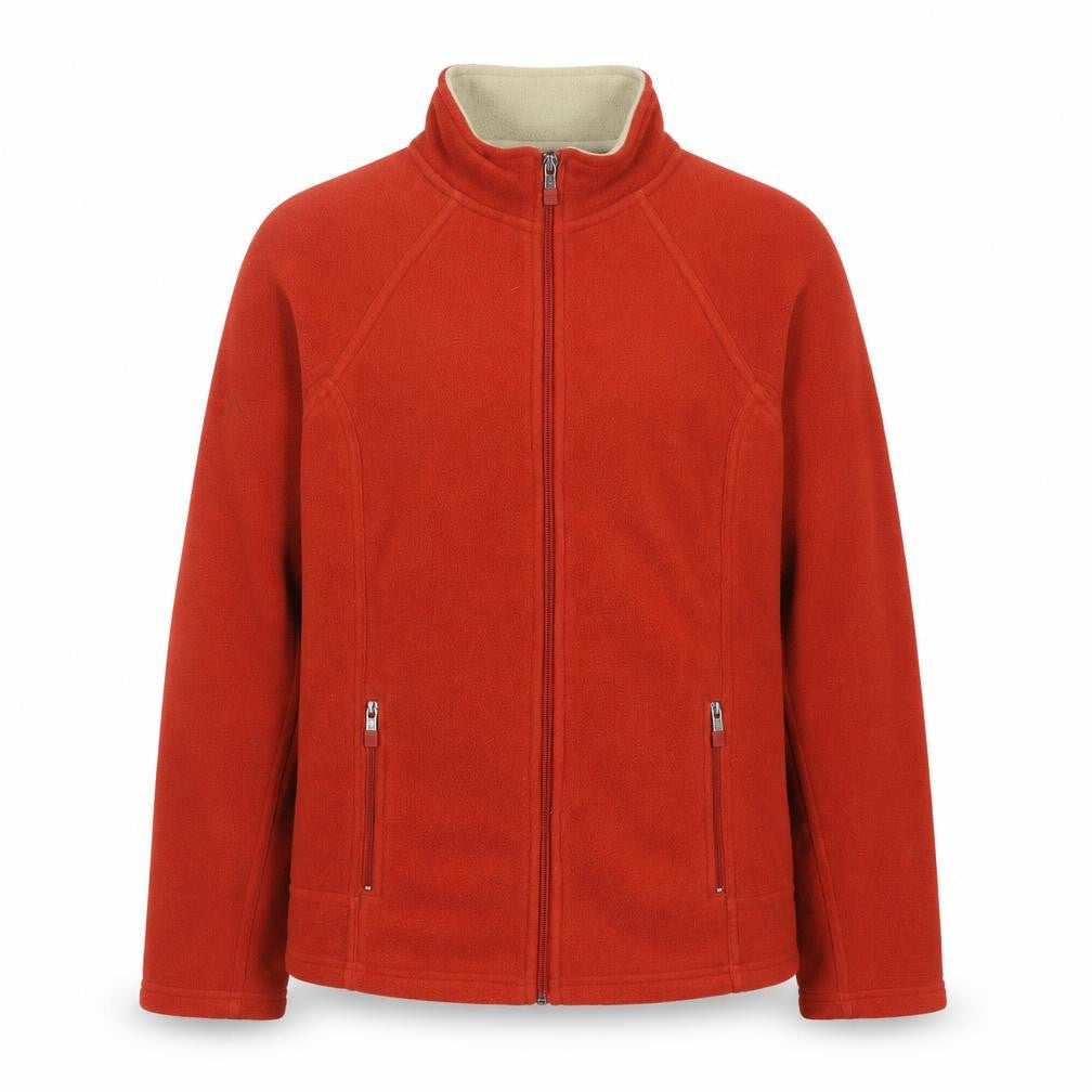 Front view of Reitmans unisex red fleece full zip sweatshirt m