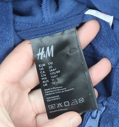 Boys UK Size 14 Years H&M Blue Full Zip Hoodie