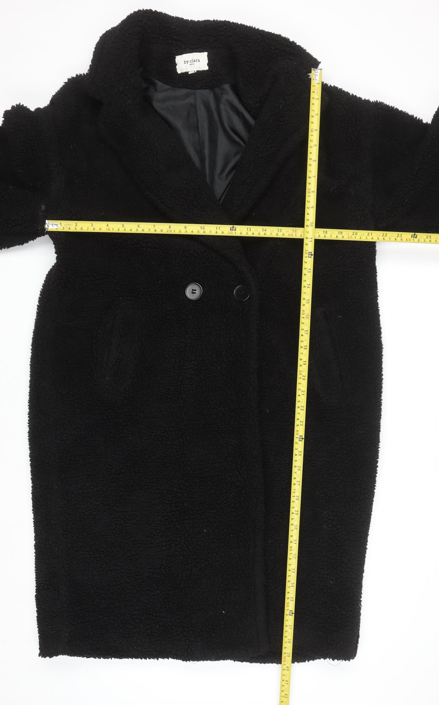 Womens UK Size L By Clara Black Overcoat