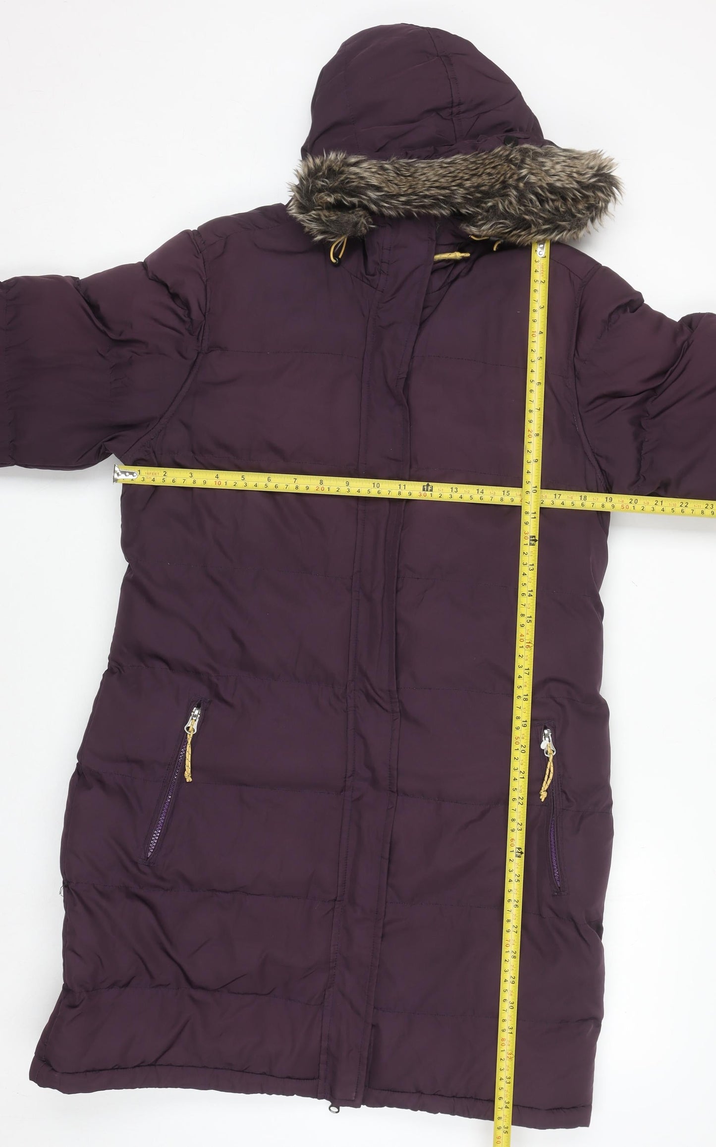 Womens UK Size 12 Tog 24 Purple Puffer Jacket